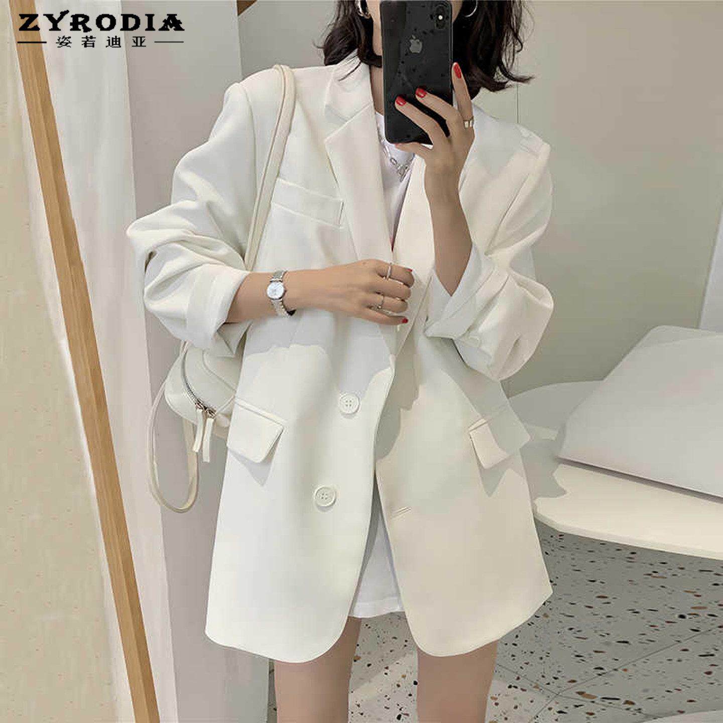 ZYRODIA白色小西装外套女小个子2026春秋新款高级感短款休闲西服