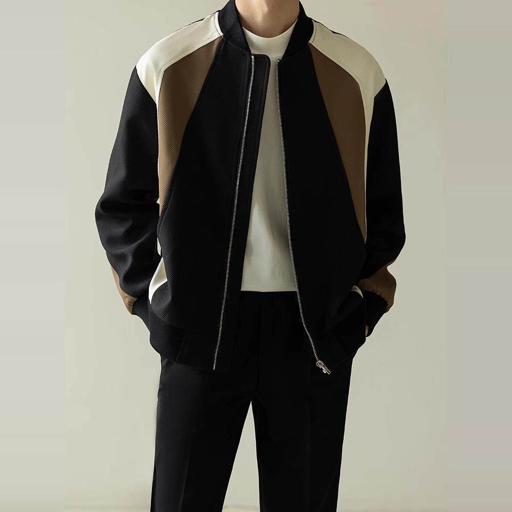 YENR冬季新款羽绒服夹克男士轻熟风男装高级感棒球服撞色拼接外套