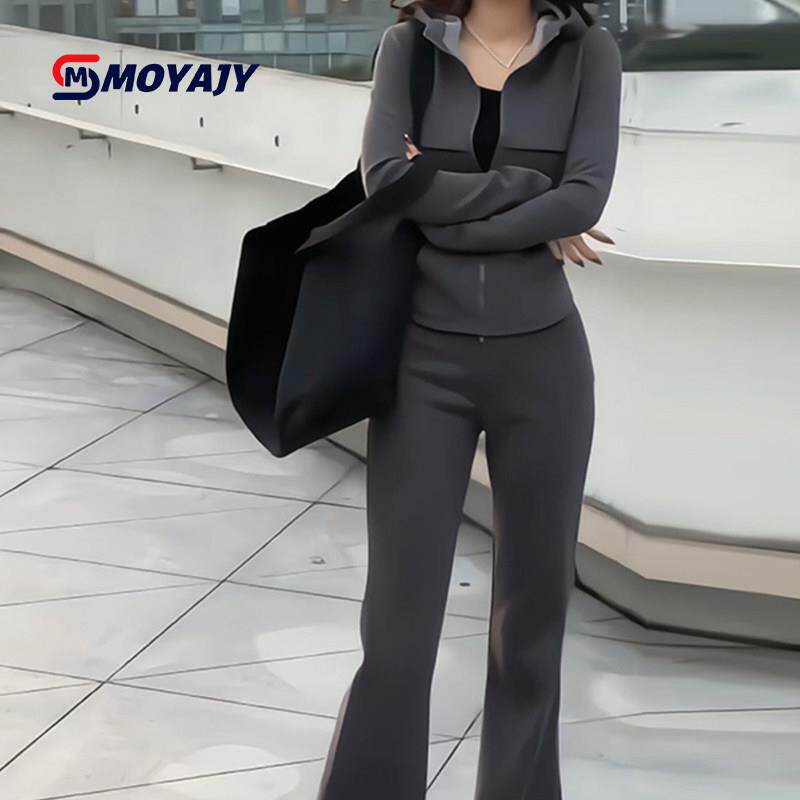 MOYAJY品牌时尚运动套装女春秋新款修身卫衣卫裤洋气休闲运动服