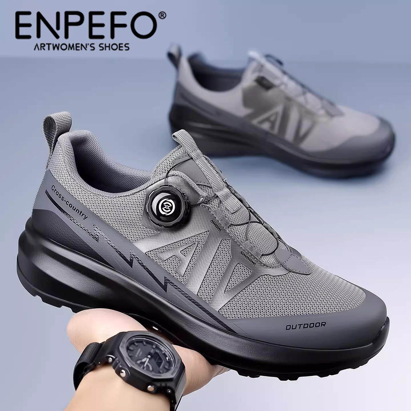 ENPEFO【法式】男鞋2026新款夏季透气网面运动休闲鞋防滑软底轻便