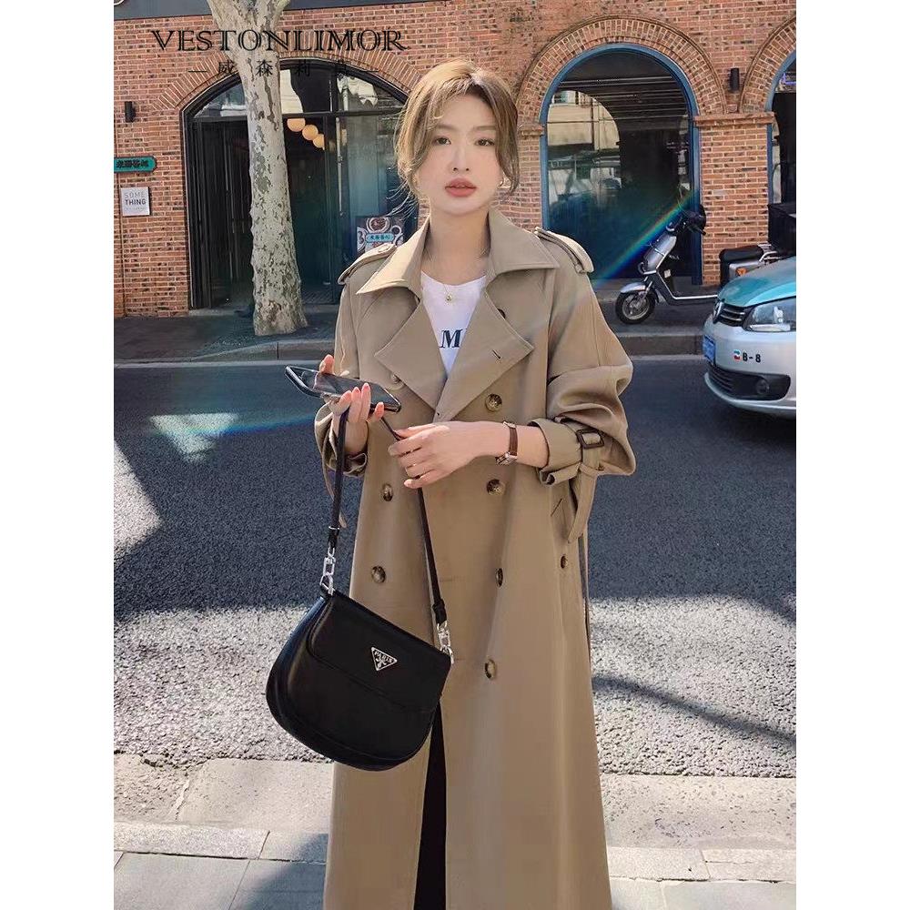 威森莉莫风衣外套女流行新款春秋季中长款韩系英伦风大衣显瘦百搭