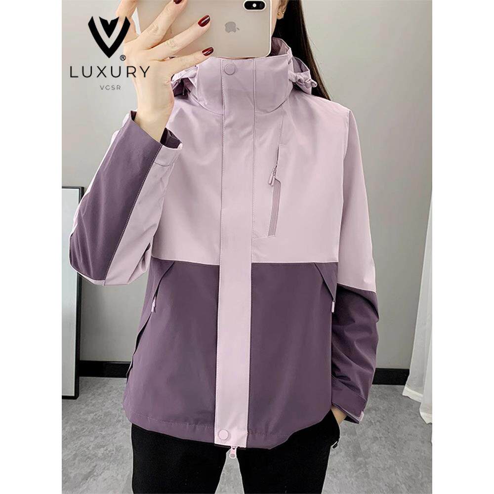 夹克女式2025新款三合一户外春秋防风防水小定制夹克登山服