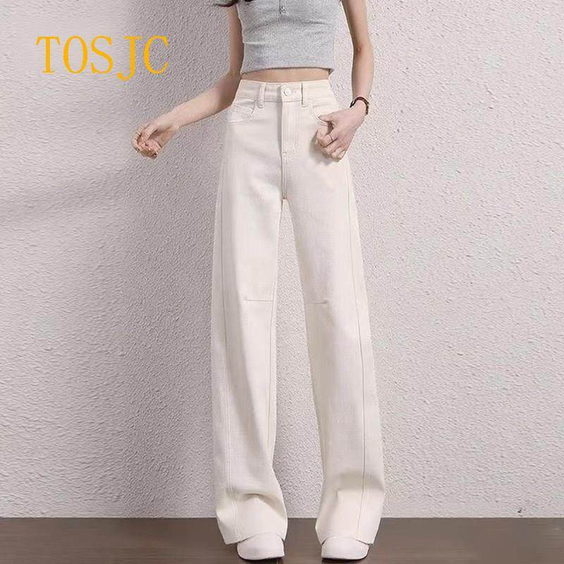 牛仔裤女2025秋冬新款修身高腰加长高级阔腿镰刀裤宽松小个子裤子