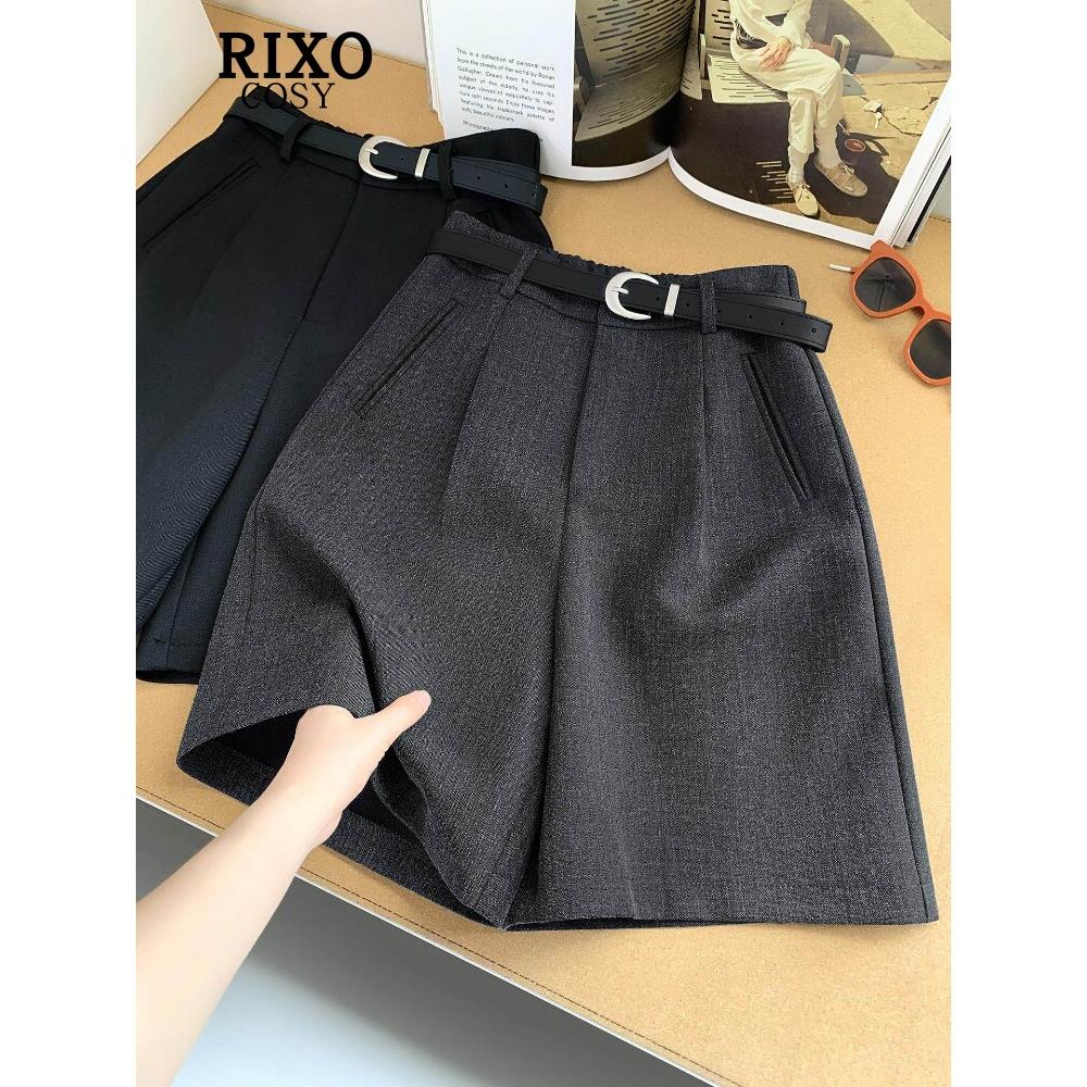 RIXO COSY高腰休闲西装短裤女2026夏宽松显瘦气质外穿中裤阔腿裤