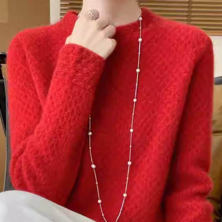 RAGR 半高领加厚羊毛衫女重工勾花镂空毛衣宽松百搭羊绒针织打底,男装,大码上装,淘宝优惠券,粉丝福利购,淘宝优惠卷