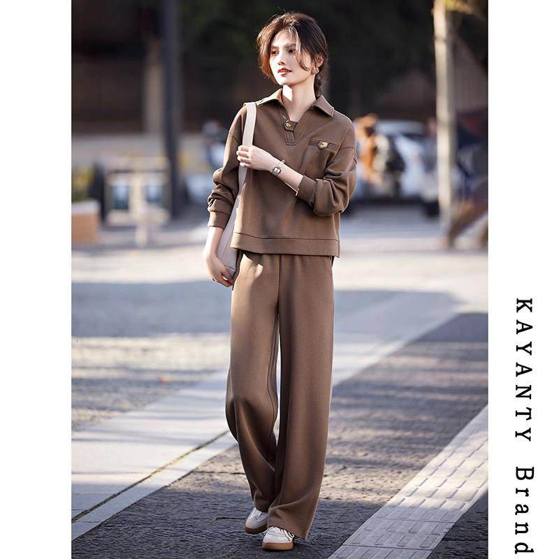 KAYANTY纯色休闲卫衣套装女春秋新款时尚简约卫衣运动裤两件套,女装/女士精品,时尚套装,淘宝优惠券,粉丝福利购,淘宝优惠卷