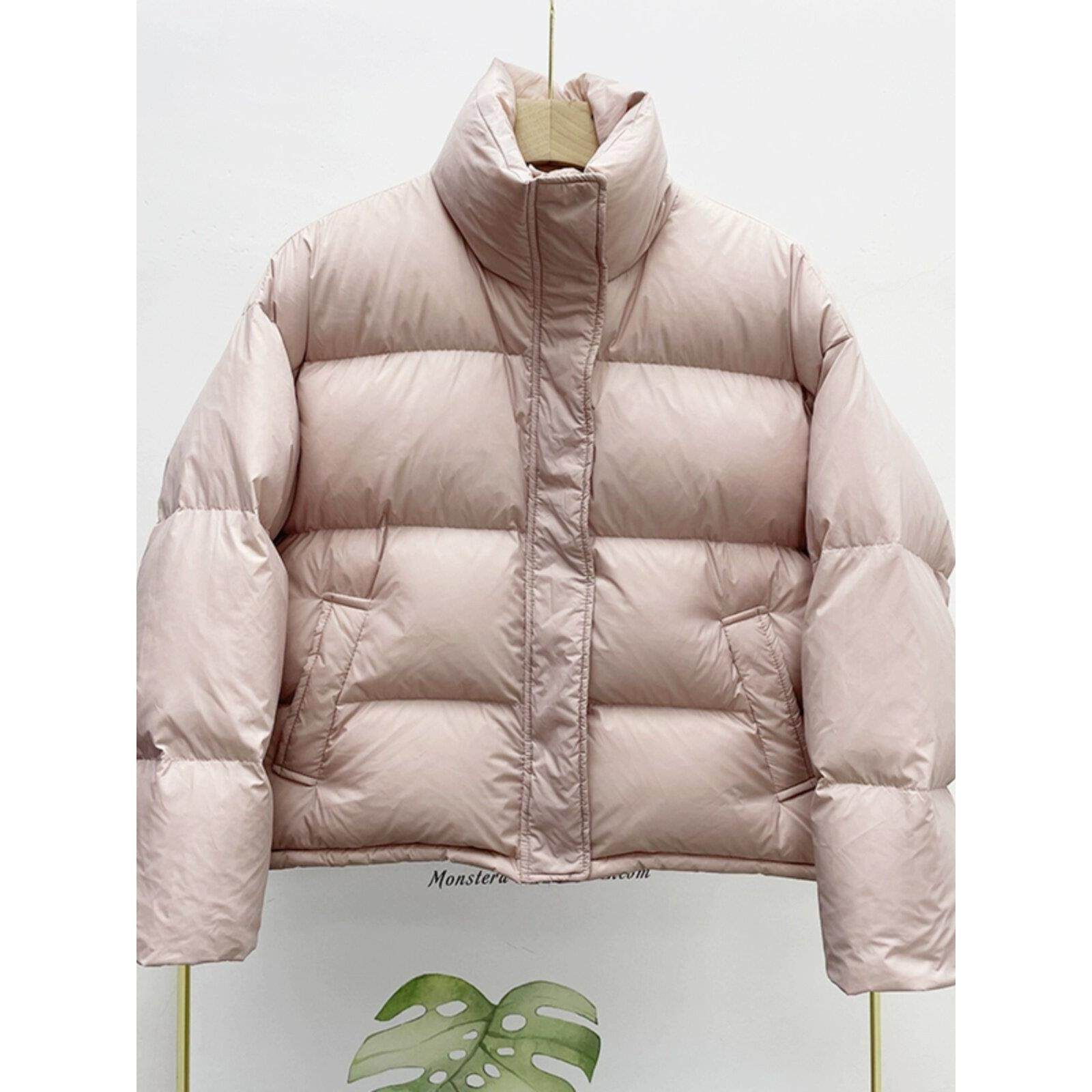 LILY MOST90白鸭绒小个子羽绒服女短款加厚黑色面包服外套