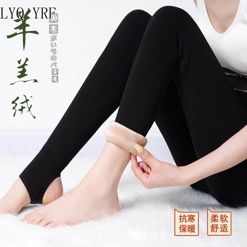 Lyq yrf一体棉裤女外穿秋冬打底裤高腰加绒加厚东北特厚保暖裤