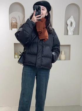 LILY MOST黑色短款羽绒服女冬季新款2025年小个子高级感面包服