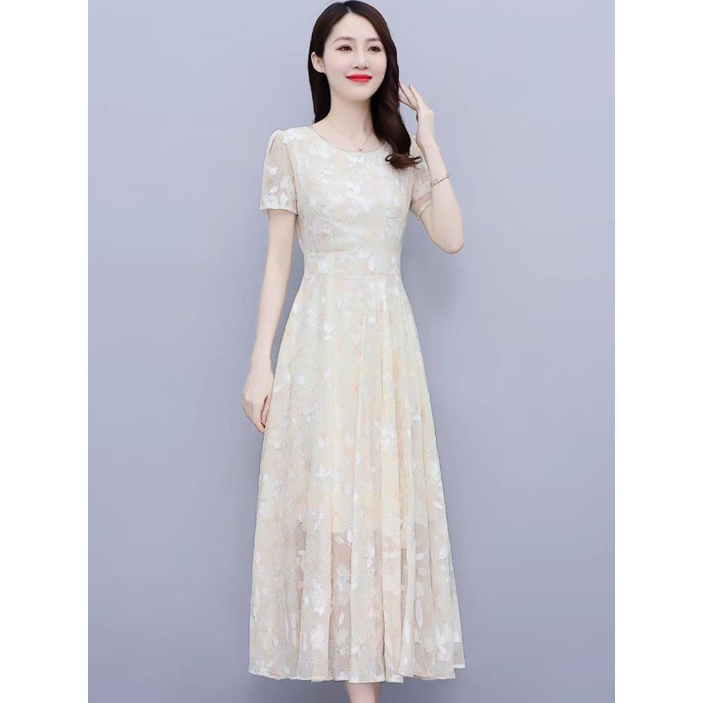 纪诗哲高端雪纺连衣裙女夏季2025新款小个子气质高级感显瘦裙子女