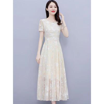 纪诗哲高端雪纺连衣裙女夏季2025新款小个子气质高级感显瘦裙子女