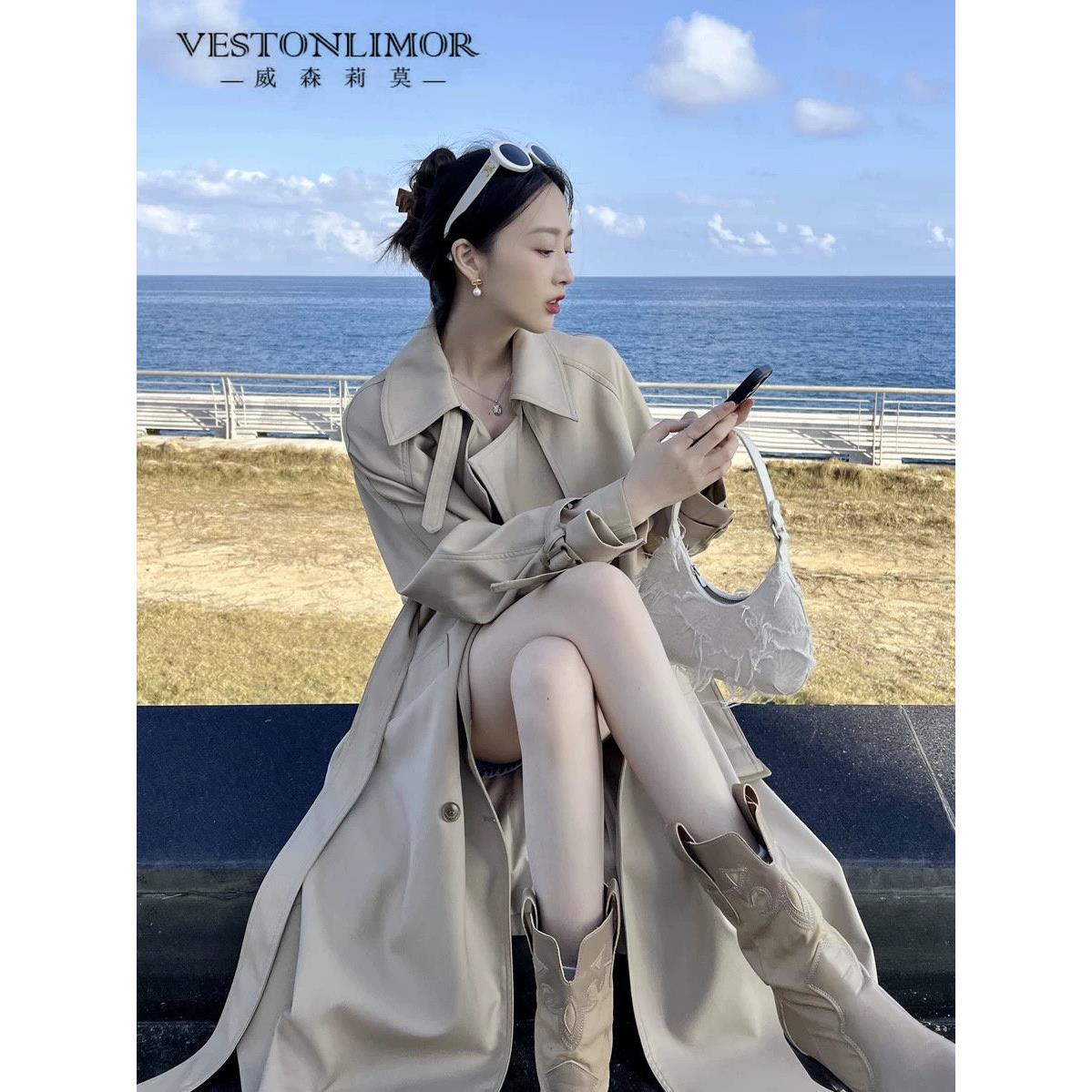 威斯顿豪华轿车风衣夹克时尚春季和秋季新流行的中长度的英伦风格