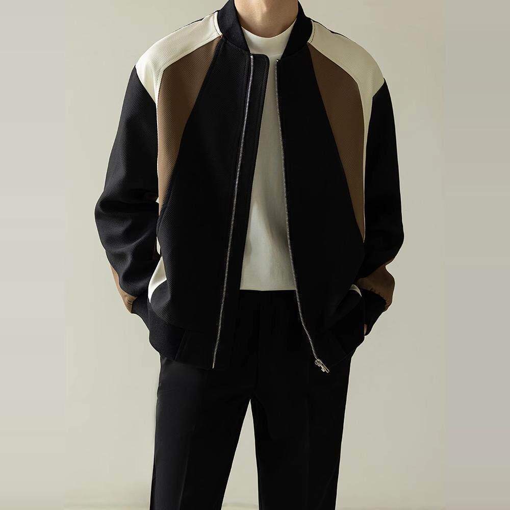 YENR冬季新款羽绒服夹克男士轻熟风男装高级感棒球服撞色拼接外套