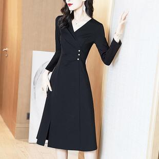 蓓罗拉法式连衣裙女春季新款2025中长款今年流行爆款气质长袖收腰