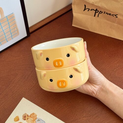 釉下彩陶瓷超萌卡通儿童餐具碗盘