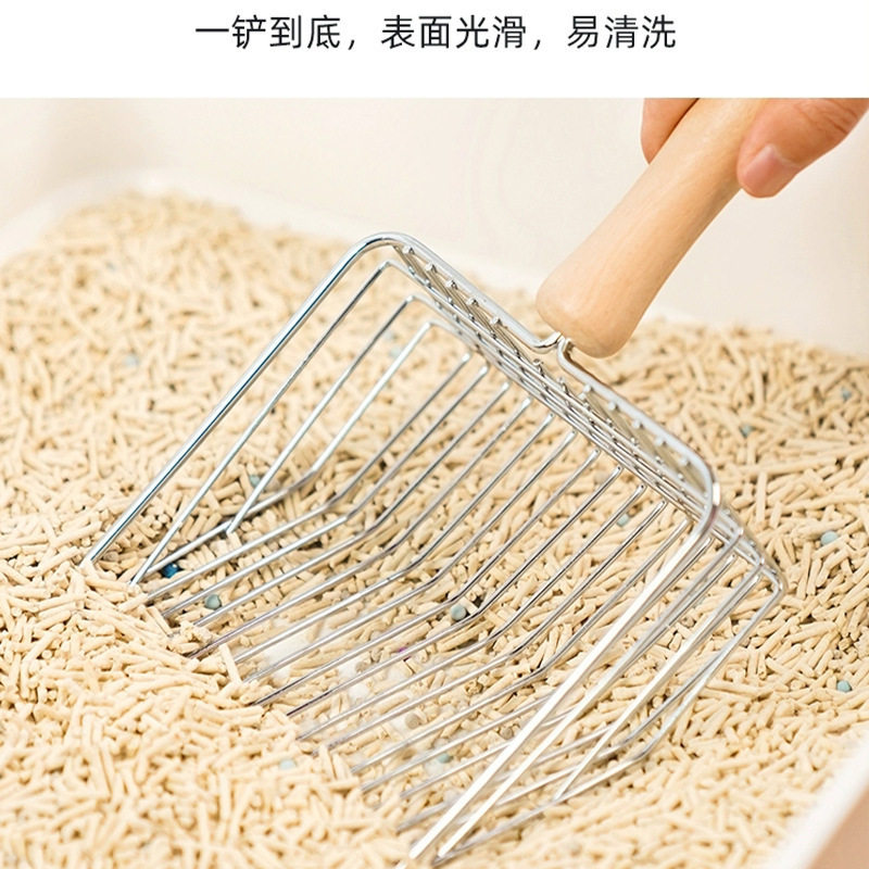 木柄猫砂铲不锈钢大号猫