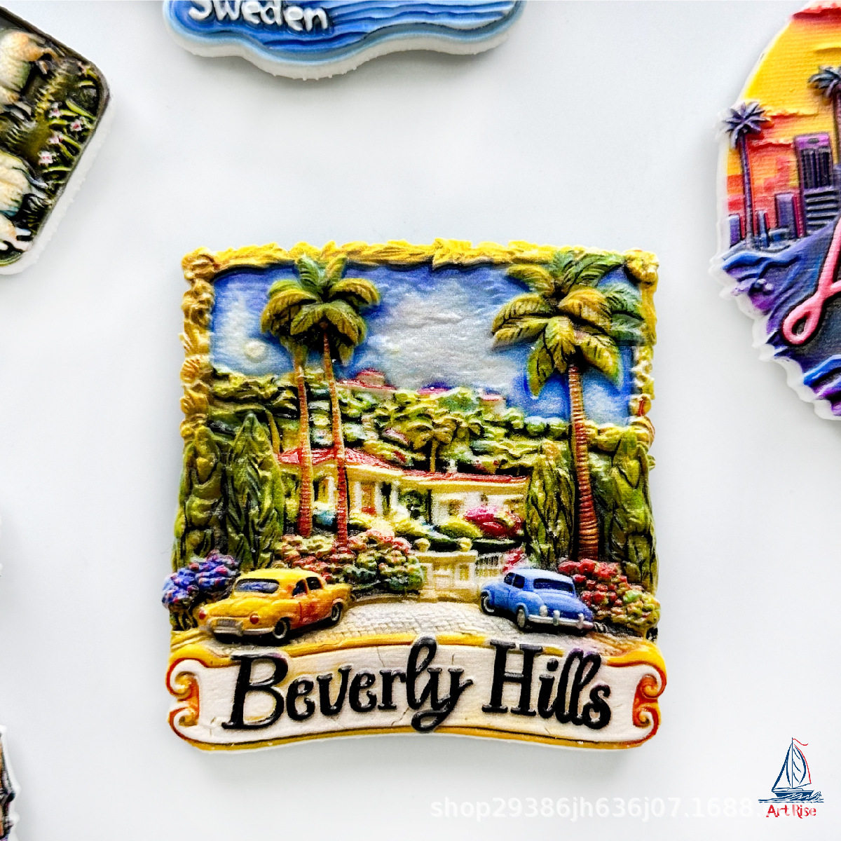 冰箱贴美国比弗利山庄家居装饰礼物新奇摆件设计感网红同款旅行