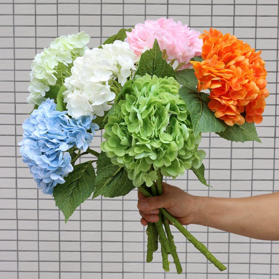 仿真花大绣球逼真手感保湿绣球花酒店人造婚礼花艺装饰婚庆假花