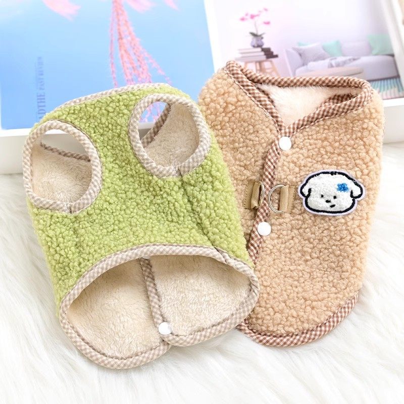 狗狗衣服冬季小马甲泰迪比熊猫咪绒衣加厚颗粒绒小型犬宠物秋冬装