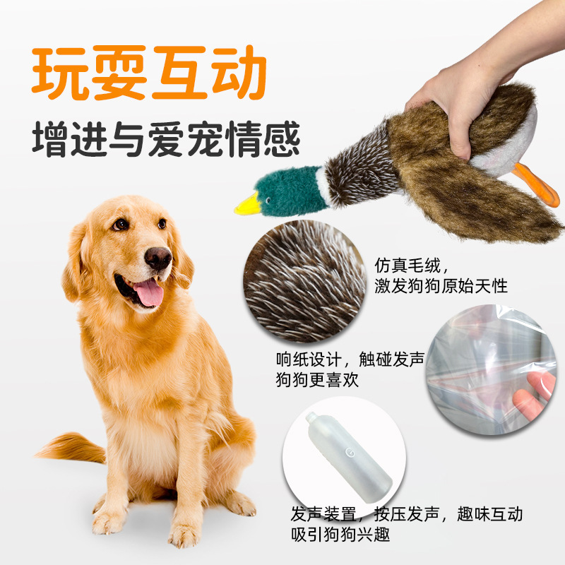 新款宠物仿真野鸡野鸭狗狗玩具撕扯互动咬不坏玩具吱吱叫趣味陪伴