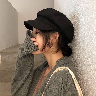 贝雷帽女 ins风秋季设计师八角帽冬毛子雷八女冬帽帽子帽雷帽帽八