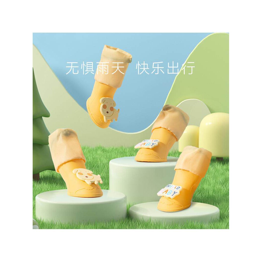狗狗鞋子四季硅胶雨鞋泰迪比熊小型犬脚套雨靴宠物防水防滑不掉脚