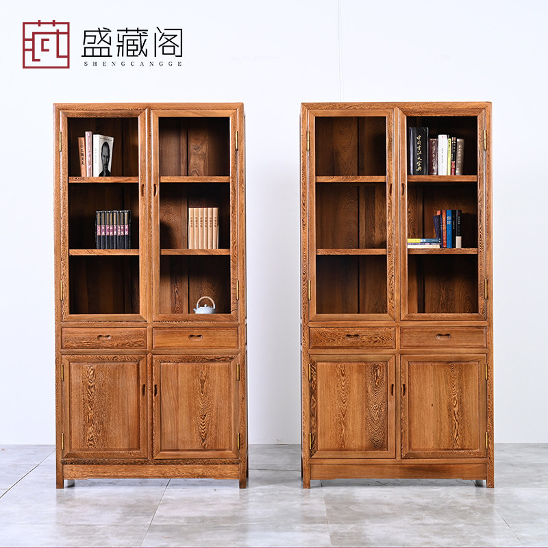 仿古实木书柜图片,书柜书橱实木,复古书柜图片(第6页)_大山谷图库
