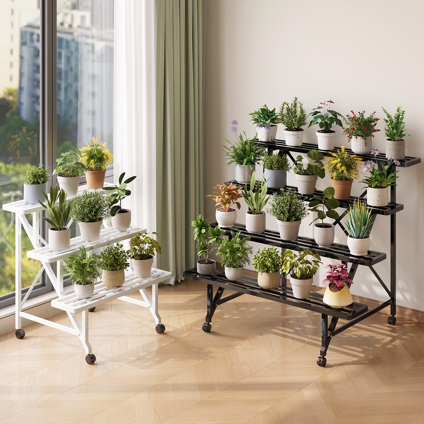 京维美居可移动花架子客厅落地式