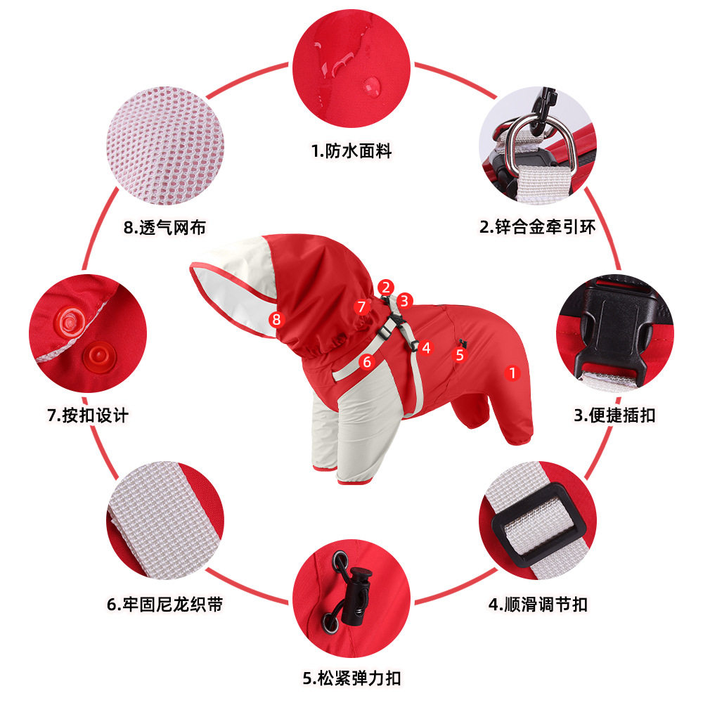 新款狗狗冲锋衣防水速干宠物衣服户外专用宠物冲锋衣防风雨衣小狗