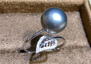 镶嵌加工定制 翠驰阁珍珠戒指 戒托18K空托 简单精致款