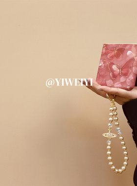 依维意 适用于OPPOFindN3Flip折叠手机壳华为PuraX奢华烫金蝴蝶小米mixflip2高级荣耀MagicVFlip新款防摔手链