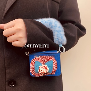 三星zflip7蝴蝶结kt支架 折叠屏novaflip毛绒手提秋冬新款 依维意 适用于小米mixflip2手机壳pocket2复古时尚