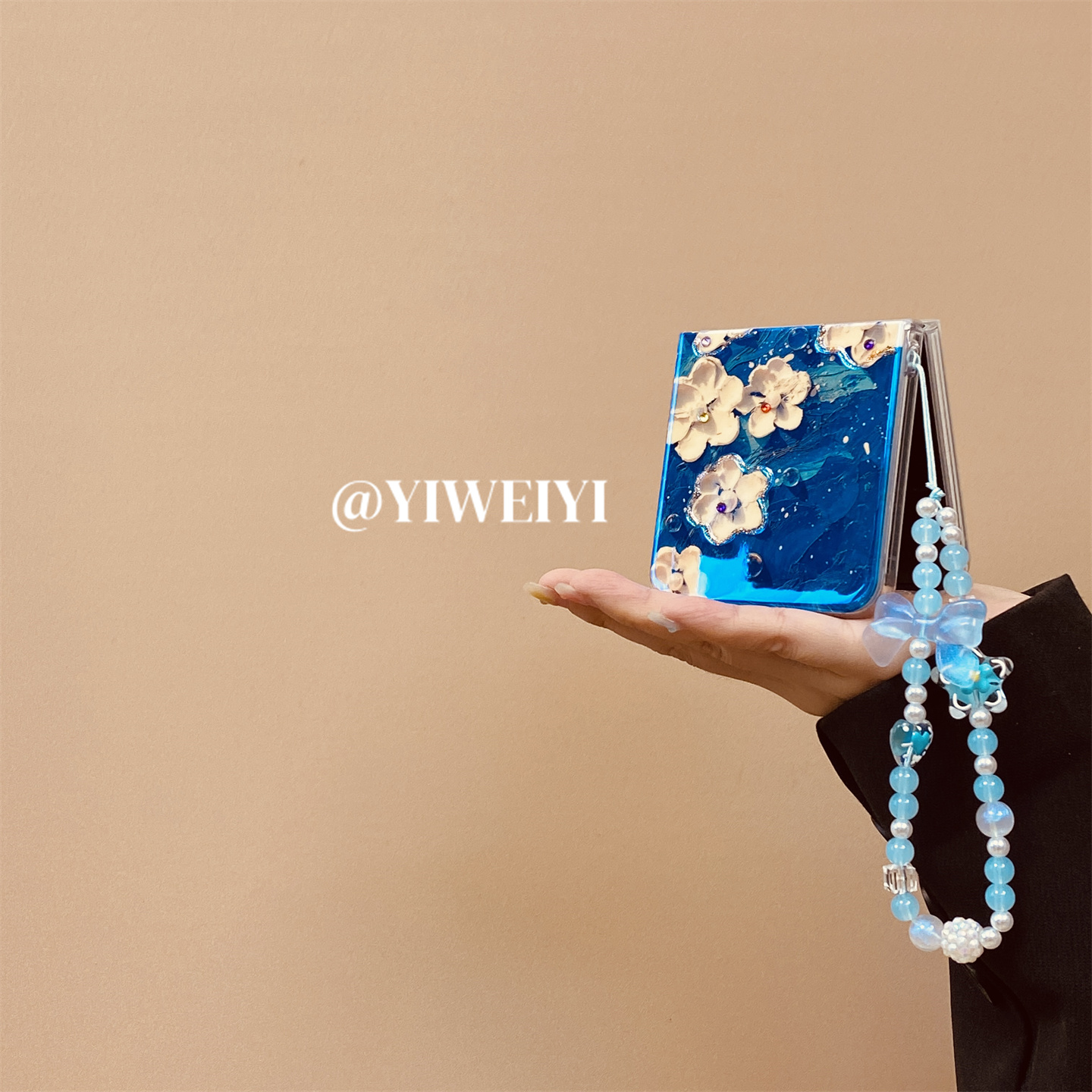 适用于小米折叠唯美花朵手机壳