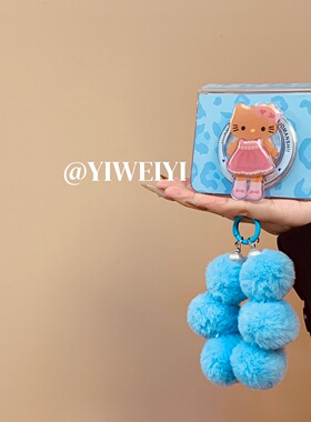 依维意 适用于小米mixflip2手机壳pocket2浅蓝色小众折叠屏oppofindn3flip秋冬新款时尚豹纹zflip5长腿kt支架