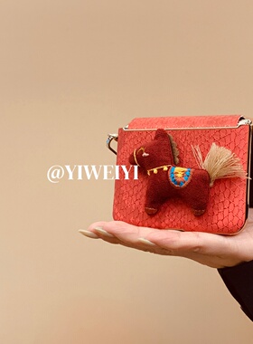 依维意 适用于小米mixflip2手机壳pocket2个性酒红小马折叠屏oppofindn3flip电镀红色蛇皮纹novaflip手绳防摔