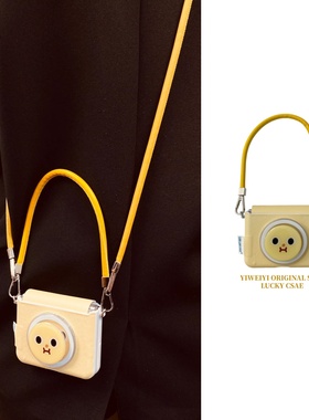 依维意 适用于华为puraX手机壳pocket2折叠屏novaflip浅黄色创意表情磁吸支架黄皮手提斜挎防摔三星zflip7