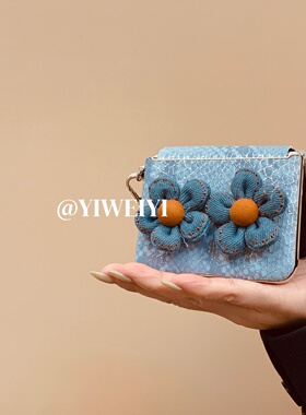 依维意 适用于荣耀magicvflip2手机壳pocket2牛仔花折叠屏皮质手提绳novaflip电镀蓝色蛇皮纹三星zflip7轻奢