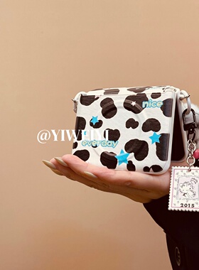 依维意 适用于荣耀MagicVFlip2折叠手机壳nova卡通奶牛纹ins风华为Pocket2毛绒手提带新款防摔OPPOFindN3Flip