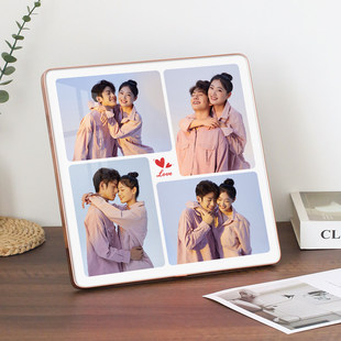 婚纱照摆台照片定制高级感相框结婚照水晶相框摆台宝宝照轻奢高清