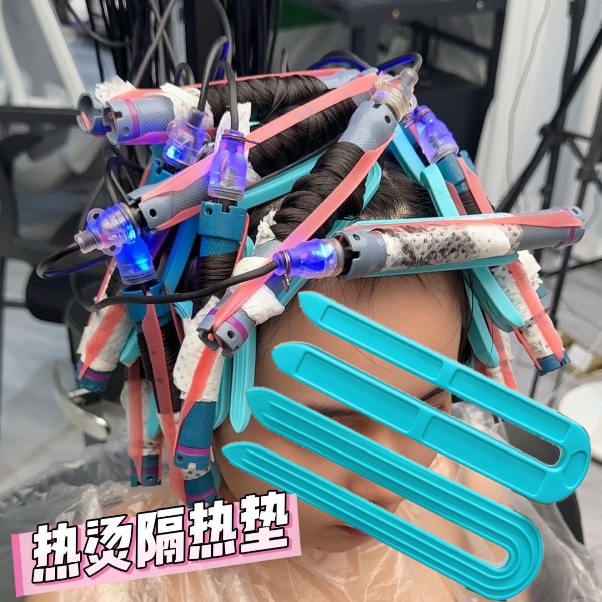 抖音同款理发店热烫专用U型隔热夹 2025时尚新款 烫发隔热夹
