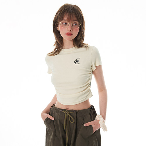 NNOVA星星高腰抽褶短袖