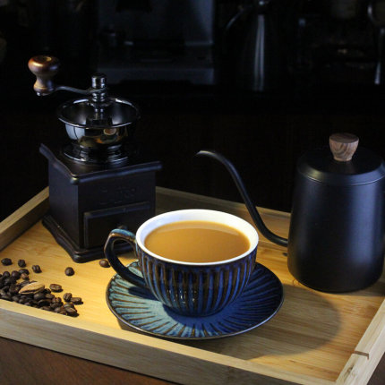 咖啡杯拿铁拉花杯欧式咖啡杯碟套装意式咖啡杯陶瓷杯复古卡布奇诺
