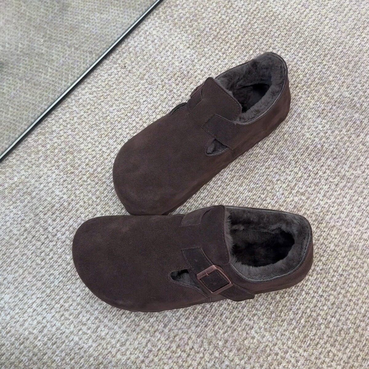 春季增高一脚蹬毛毛全包勃肯鞋女懒人平底复古加绒棉鞋0125ud,女鞋,勃肯鞋/软木鞋,淘宝优惠券,粉丝福利购,淘宝优惠卷