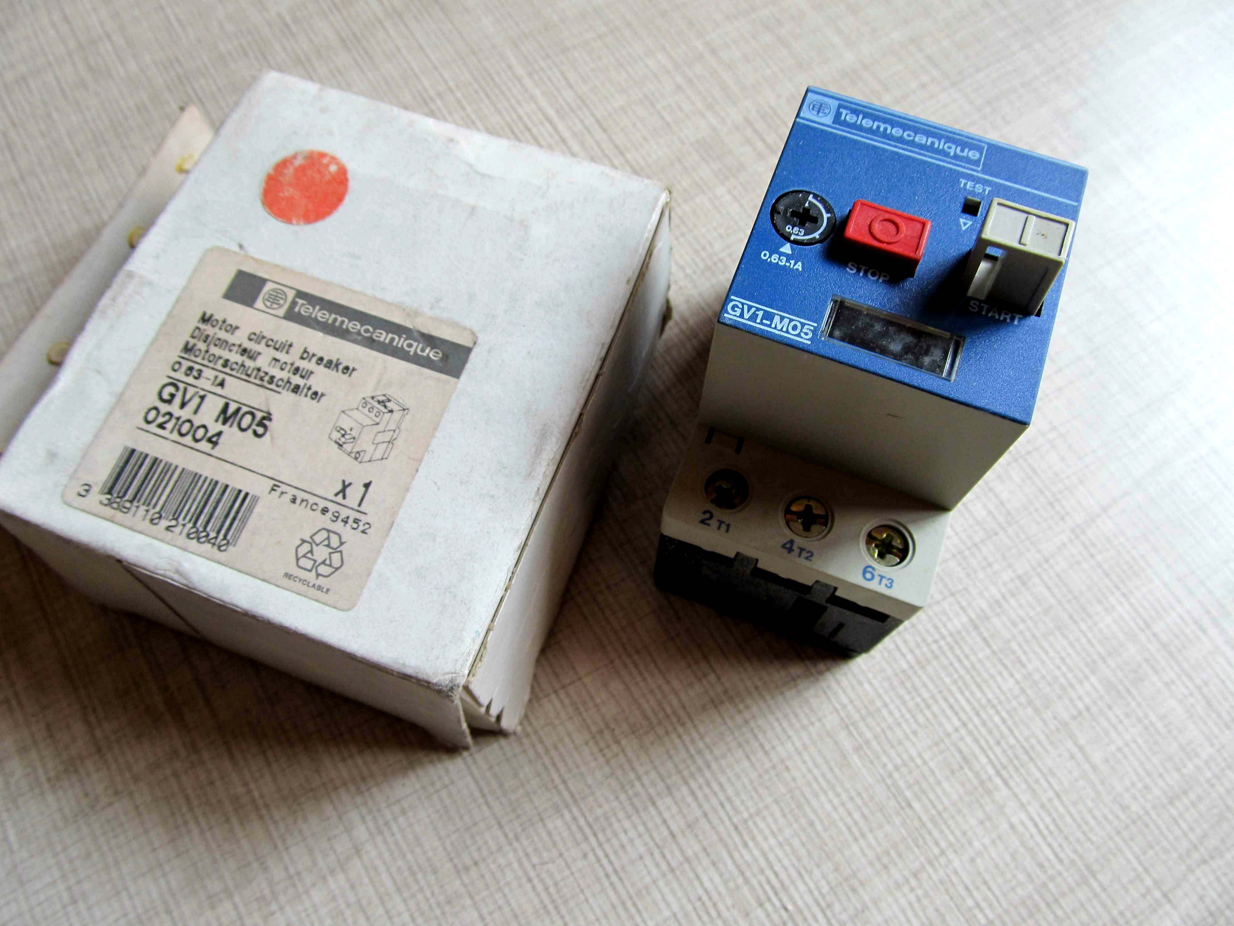 gv1-m05 正品telemecanique施耐德 马达保护断路器 0.63-1a