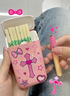 可爱KT猫烟盒打火机可放粗中细三种规格抗压防潮便携可放细20粗10