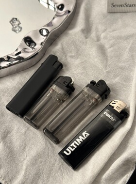 黑色酷四件套砂轮明火一次性打火机高颜值创意个性新款男友新款潮