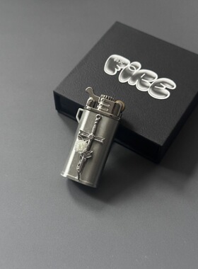 新款白色玫瑰花十字架防风砂轮明火打火机送男友网红同款创意个性