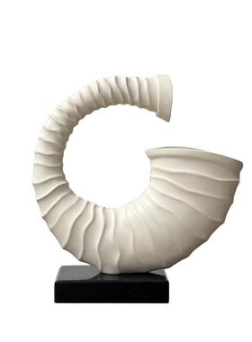 侘寂风树脂高级感号角摆件日式覆古茶室书房博古架展示柜软装饰品