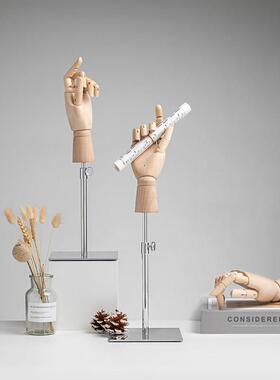 实木手模可活动关节假手模型服装店装饰陈列道具展示架手模摆件