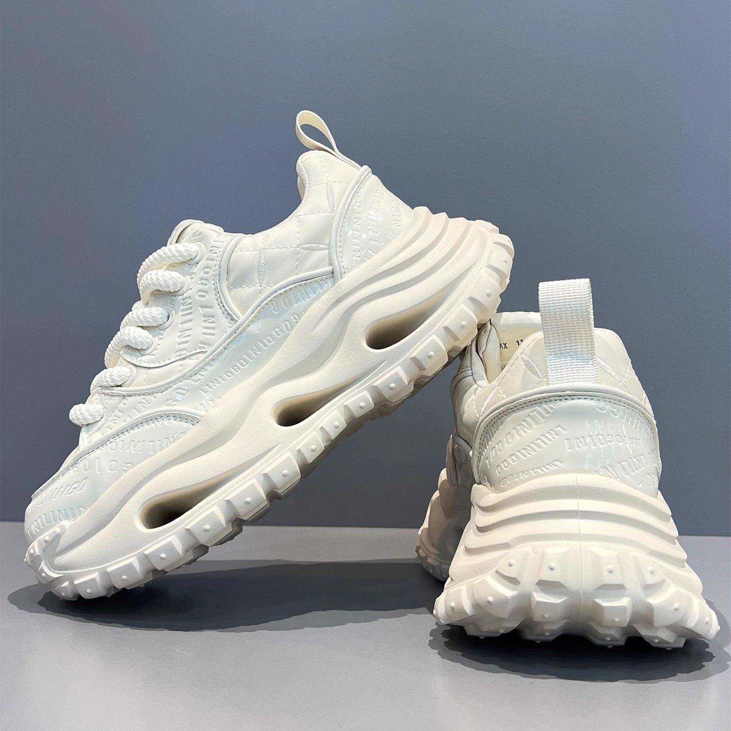 真皮小白鞋男冬季新款加绒保暖厚底增高运动鞋男士轻便休闲棉鞋子